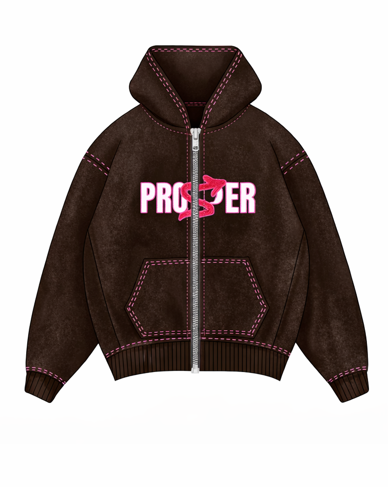 "TFP" Brown Zip Up