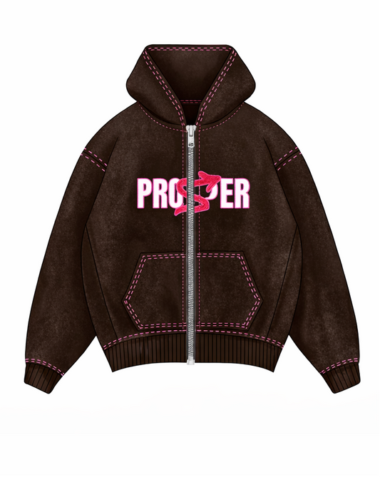 "TFP" Brown Zip Up